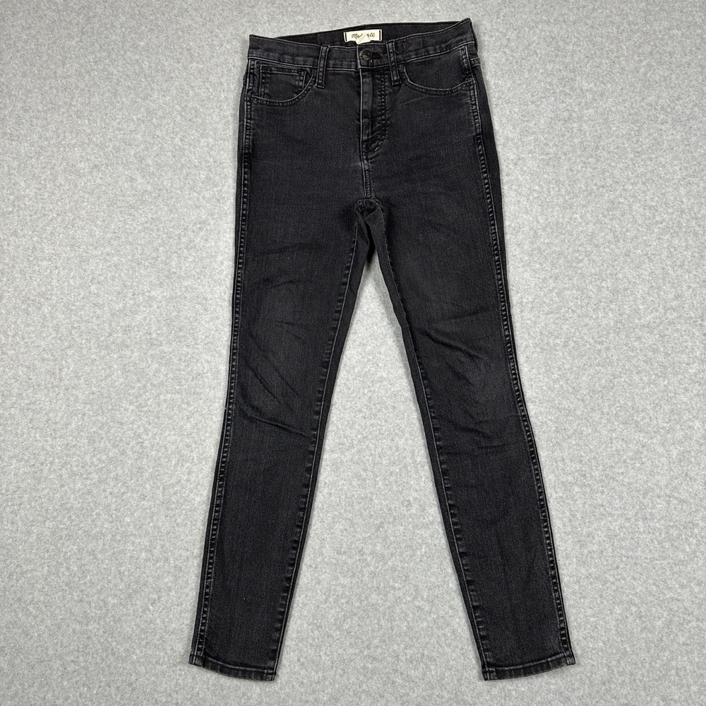 Madewell Jeans‎ Womens 26 10" High Rise Skinny Black Denim Stretch